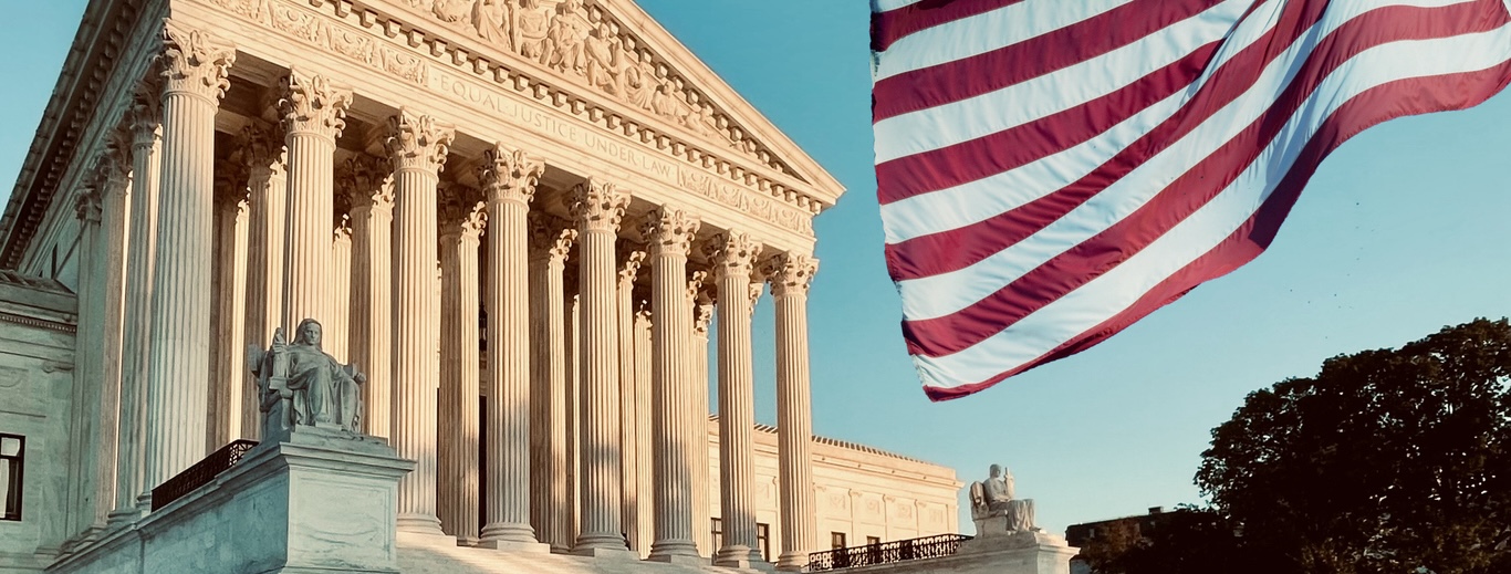 Deportation defense lawyer in Chicago, avoid deportation with scott d pollack and associates, image of court house with American flag and blue skies